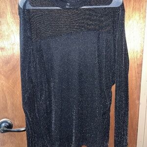 Maurices Metallic Black Knit Long Sleeve Top